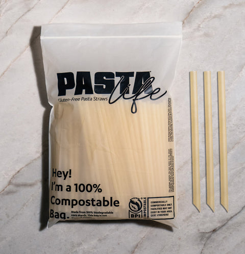 10" Boba / Milkshake Pasta Straws - Unwrapped, Pointed Tip