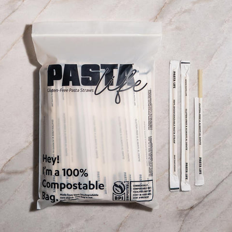 7.5" Tall Pasta Straws - Single Wrapped