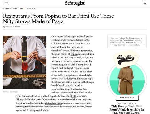 Restaurants From Popina to Bar Primi Use These Nifty Straws Made of Pasta