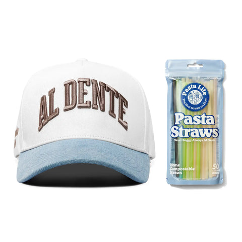Al Dente Off-White & Denim Hat