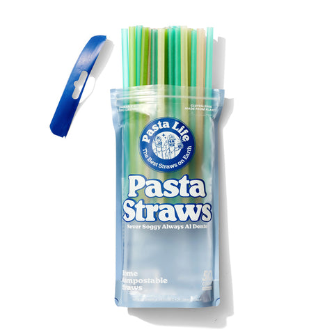 Compostable Pasta Straws – 50ct Mixed Colors Variety Pack