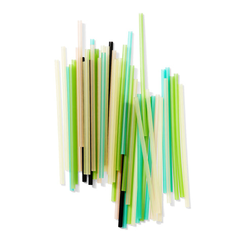 Compostable Pasta Straws – 50ct Mixed Colors Variety Pack