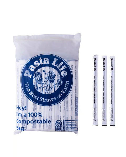 7.5" Tall Pasta Straws - Single Wrapped
